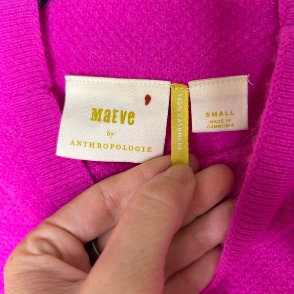 NWOT Anthropologie Maeve Cashmere Pink Long Sleeve Sweater Size Small - Picture 5 of 7